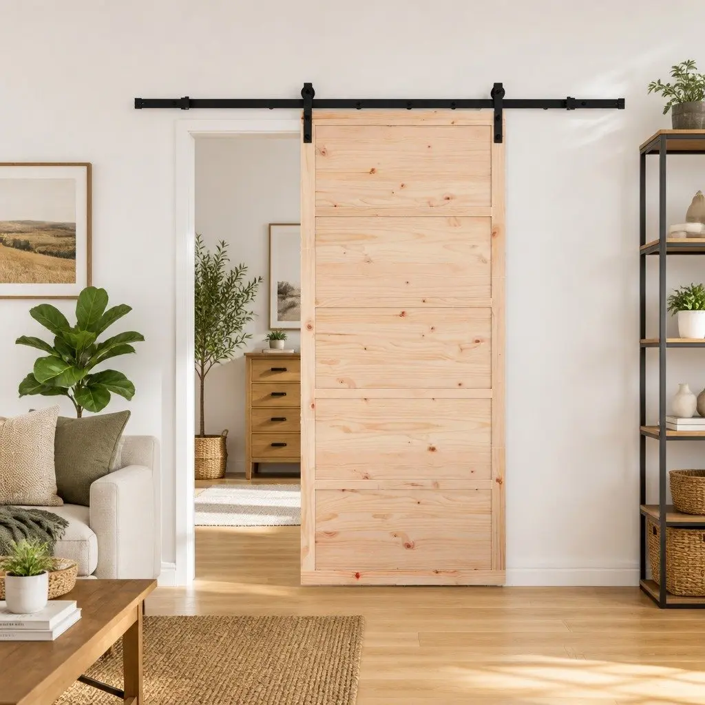 Sliding Door 100 x 208 cm in Solid Pine Wood