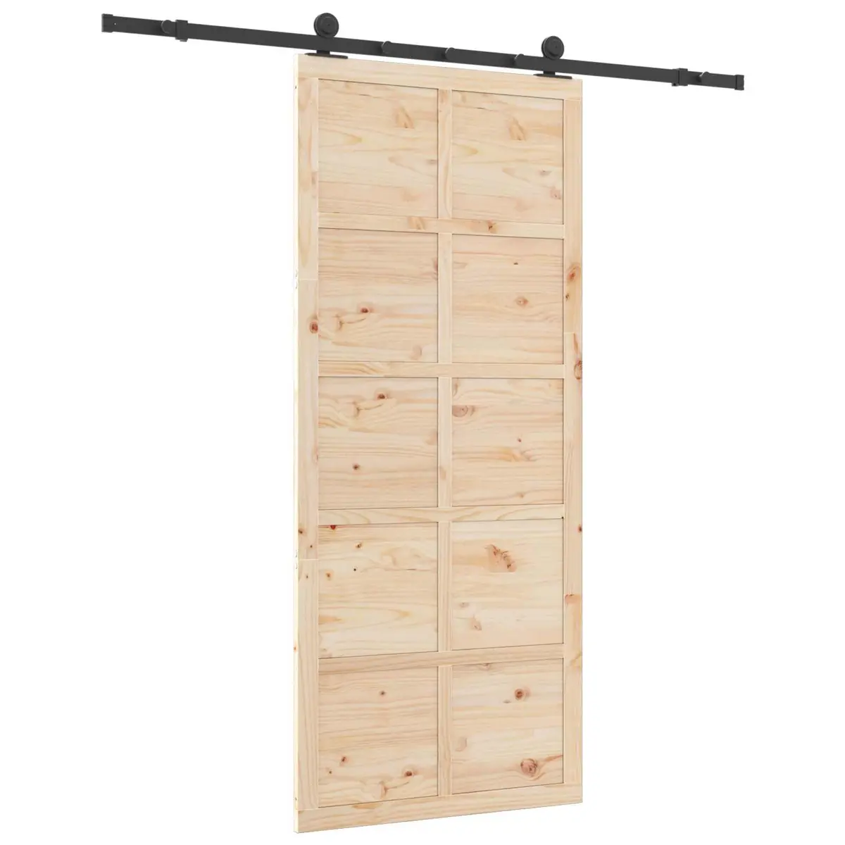 Sliding Door Solid Pine Wood 80x208cm Natural Interior Room Divider