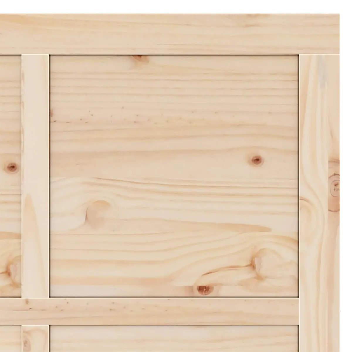 Sliding Door Solid Pine Wood Natural Brown 100 x 208 cm Modern Interior