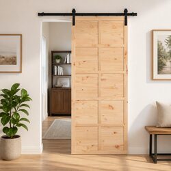 A Friendly Choice: Pine Wood Sliding Door 80 x 208 cm