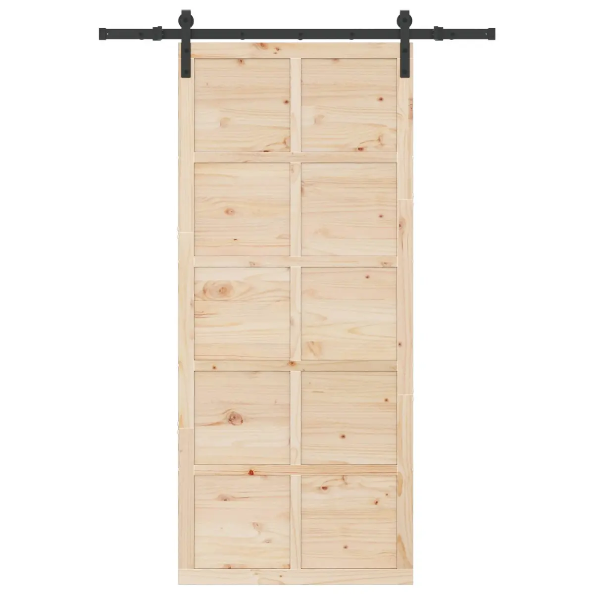 Sliding Door Natural Pine Wood Space-Saving 80 x 208 cm