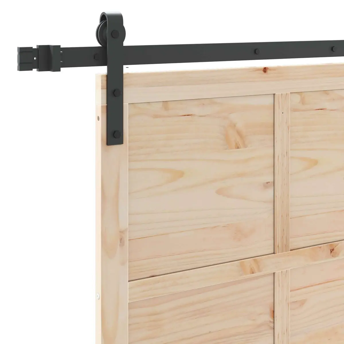 Sliding Door Natural Pine Wood Space-Saving 80 x 208 cm