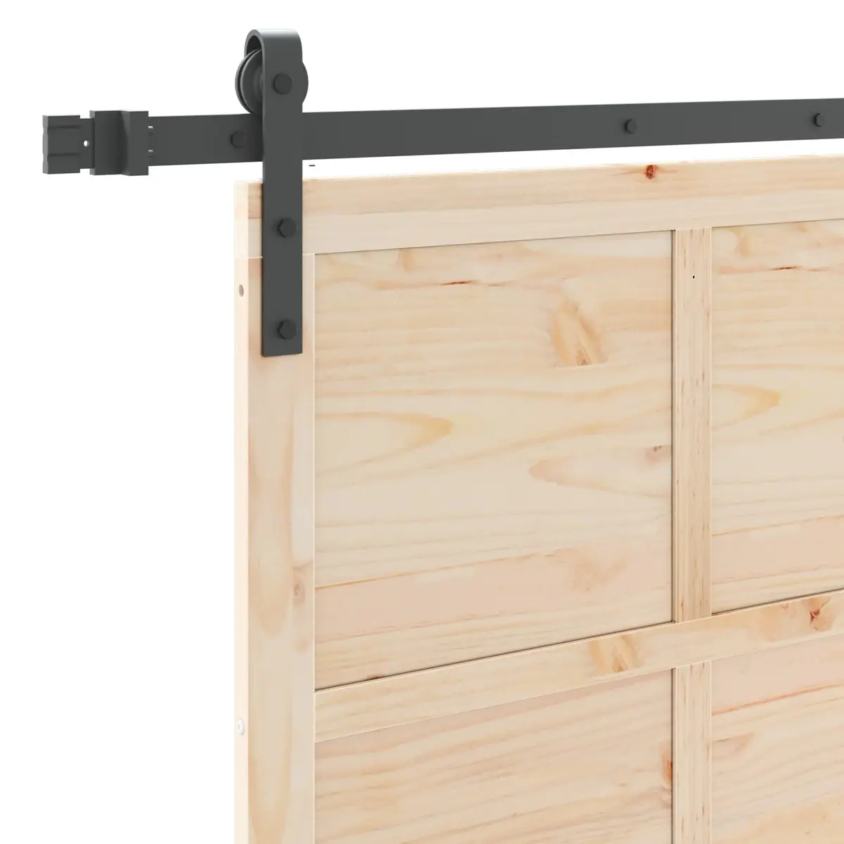 Sliding Door Natural Solid Pine Wood 100 x 208 cm Space-Saving Interior Home