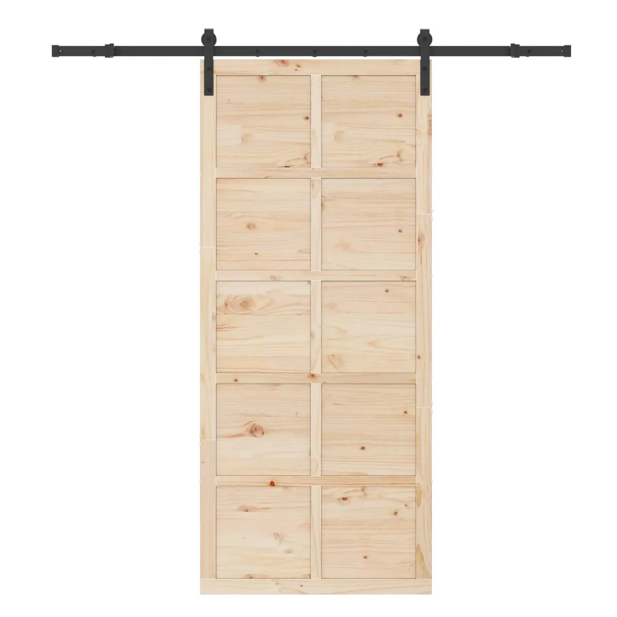 Sliding Door Natural Solid Pine Wood 90 x 208 cm Modern Home Interior Space