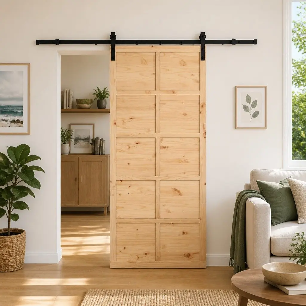 Sliding Door 80 x 208 cm Made of Solid Pine Wood