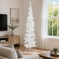 Your Friendly 240cm White Half Christmas Tree Solution