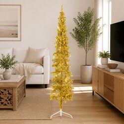 Slim Artificial Half Christmas Tree with Stand Holiday Seasonal Decoration 180