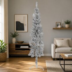 Slim Artificial Half Christmas Tree with Stand 120cm Holiday Home Decoration