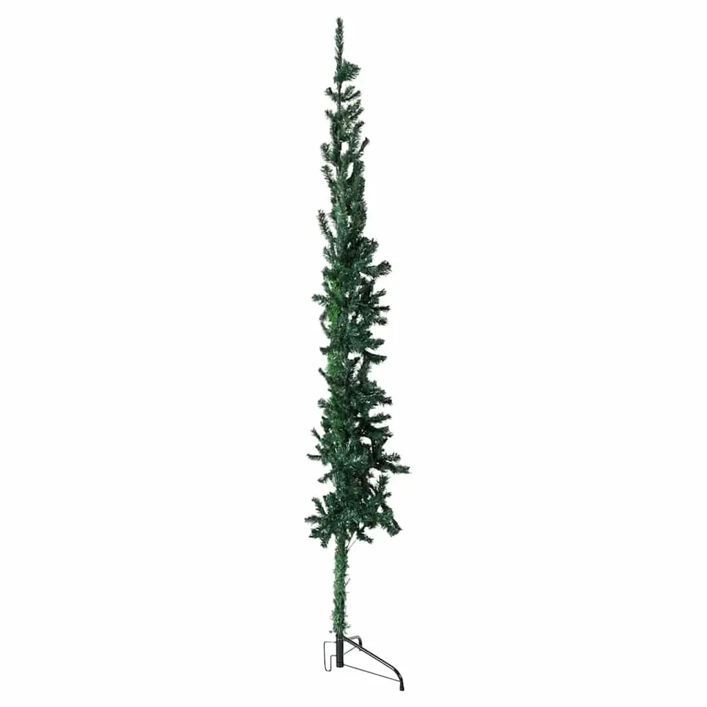 Slim Artificial Half Christmas Tree with Stand Green 150cm Space Saving Holiday