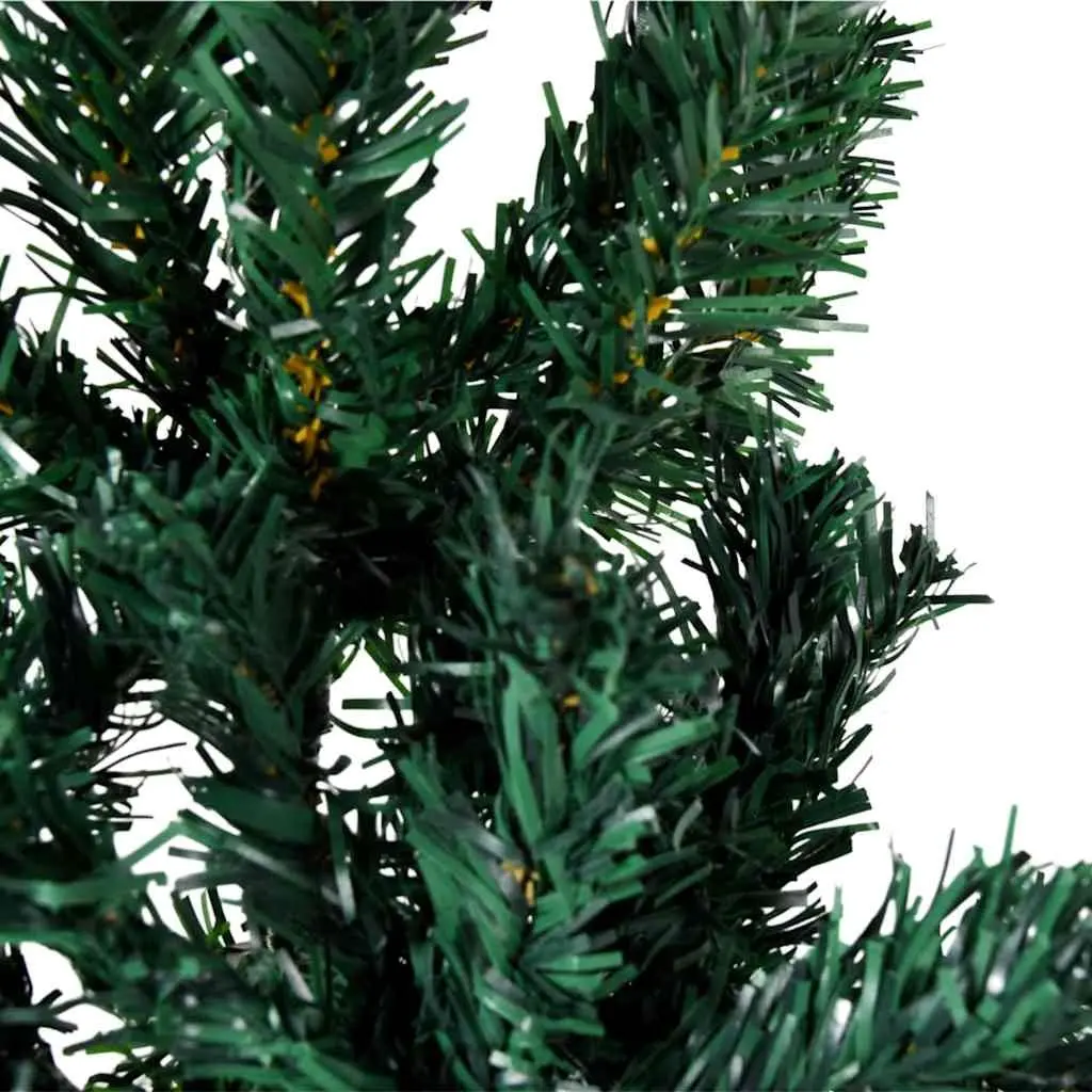 Slim Artificial Half Christmas Tree with Stand Green 150cm Space Saving Holiday
