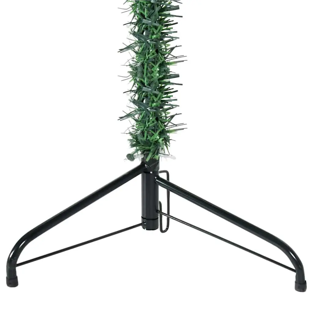 Slim Artificial Half Christmas Tree with Stand Green 150cm Space Saving Holiday
