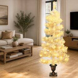 Bring Home a 120cm White Pre-lit Christmas Tree