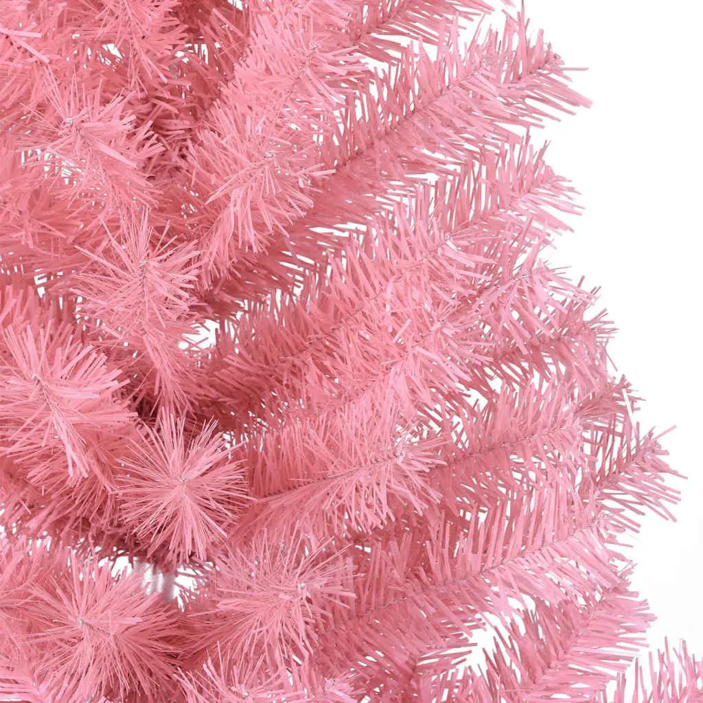 Artificial Half Christmas Tree with Stand Pink 120 cm Indoor Holiday Decor
