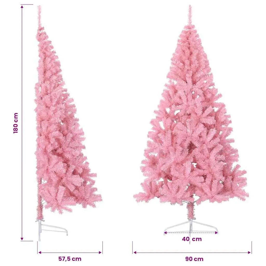 180cm Pink Half Christmas Tree