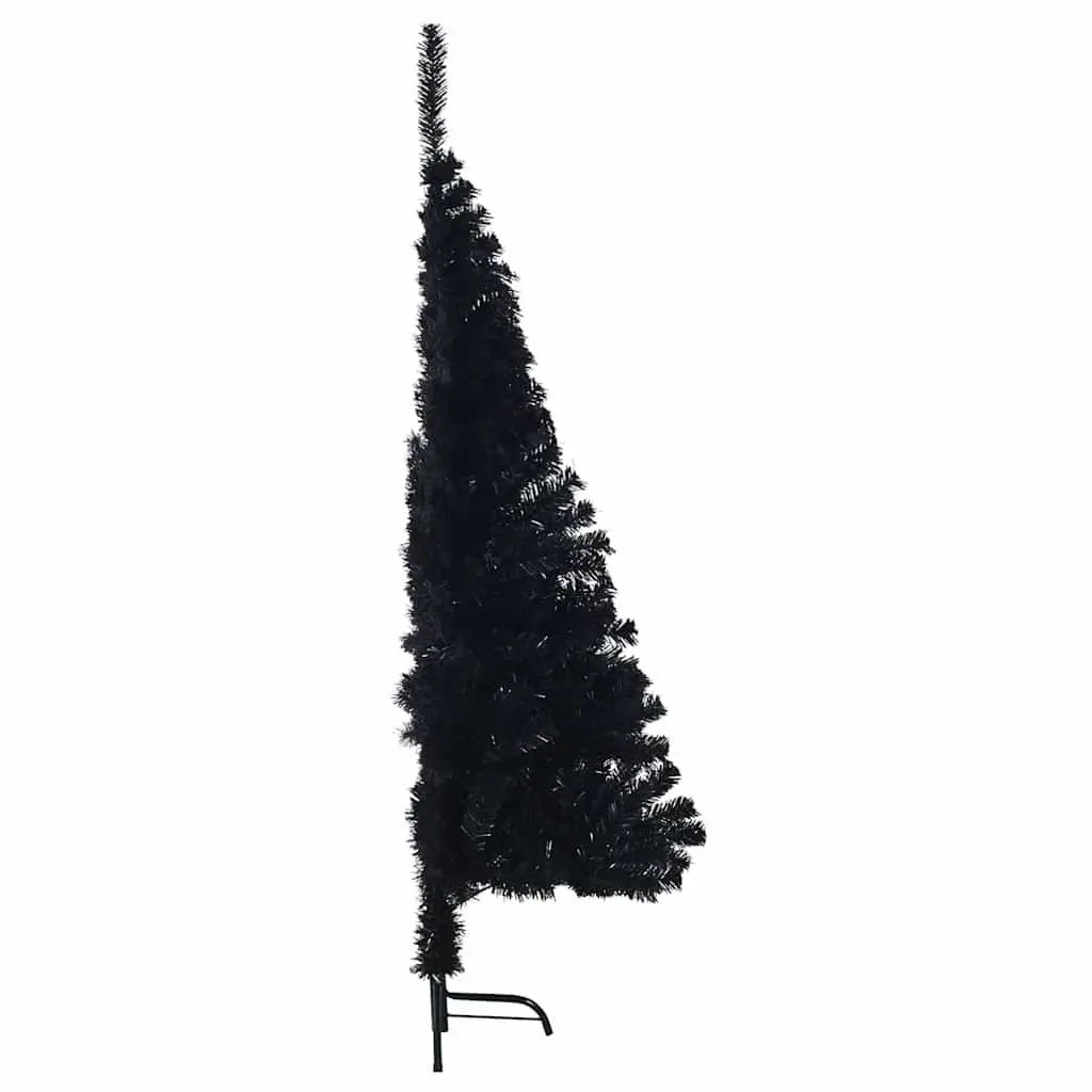 Half Christmas Tree Black 150cm Artificial Seasonal Holiday Decoration Bushy PVC