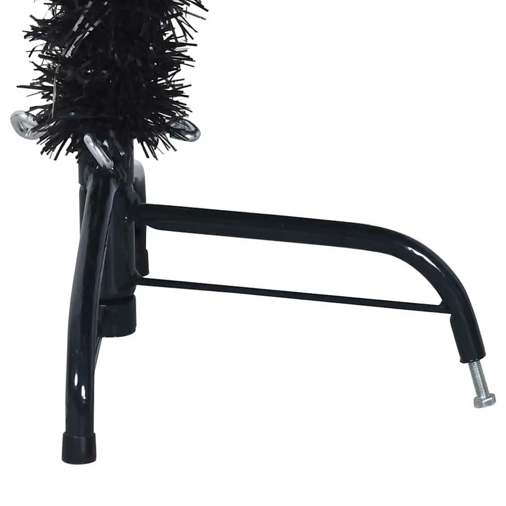 Half Christmas Tree Black 150cm Artificial Seasonal Holiday Decoration Bushy PVC