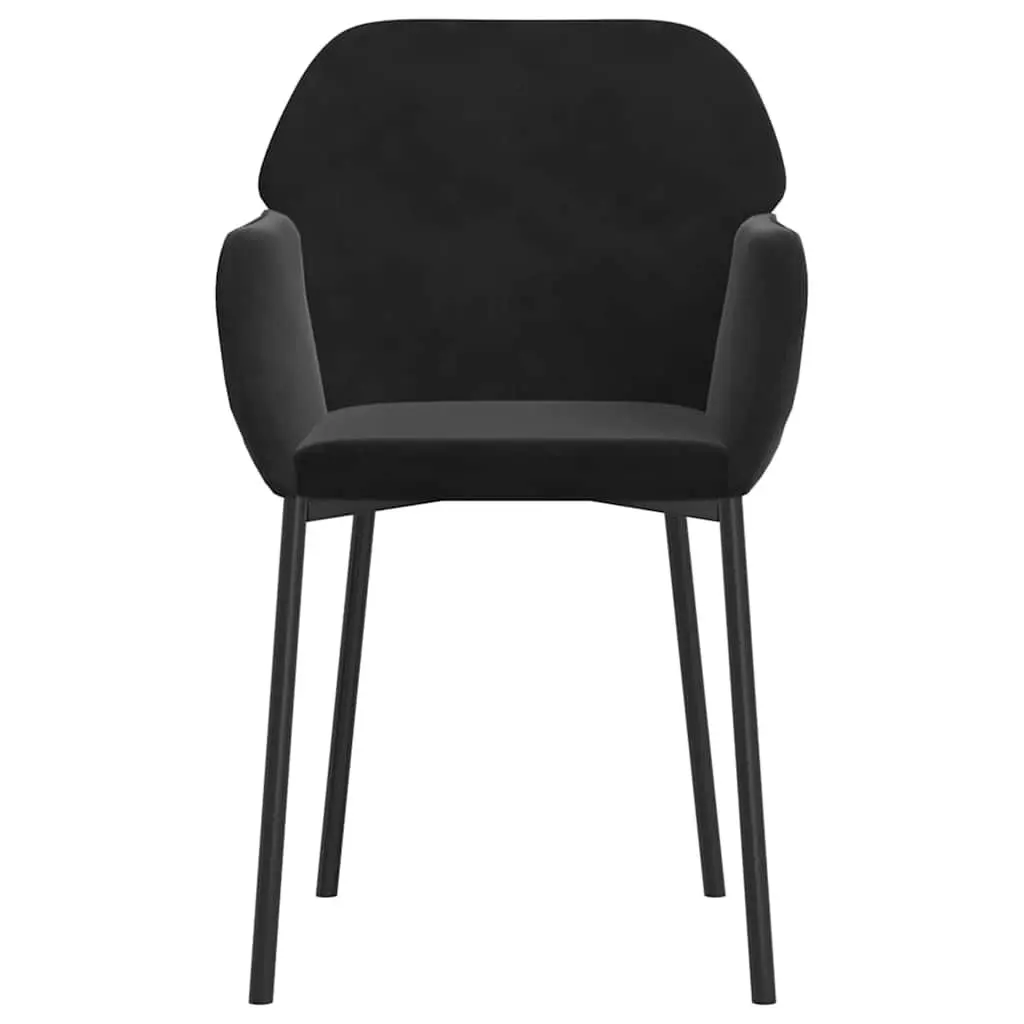Dining Chairs Velvet Black Padded Armrest Backrest 2 Piece