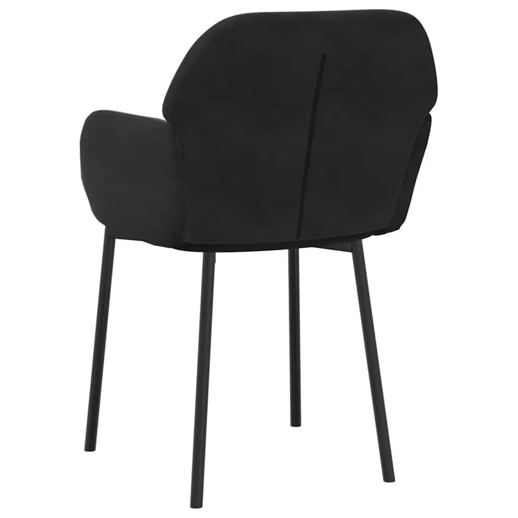 Dining Chairs Velvet Black Padded Armrest Backrest 2 Piece
