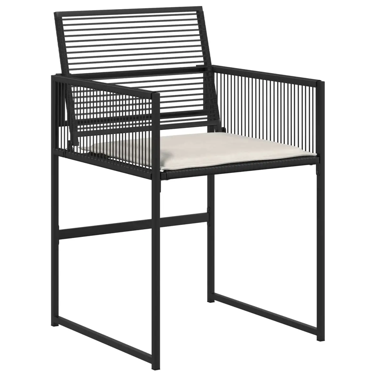 Outdoor Dining Set 5 Piece Black Poly Rattan Garden Furniture with Glass Table