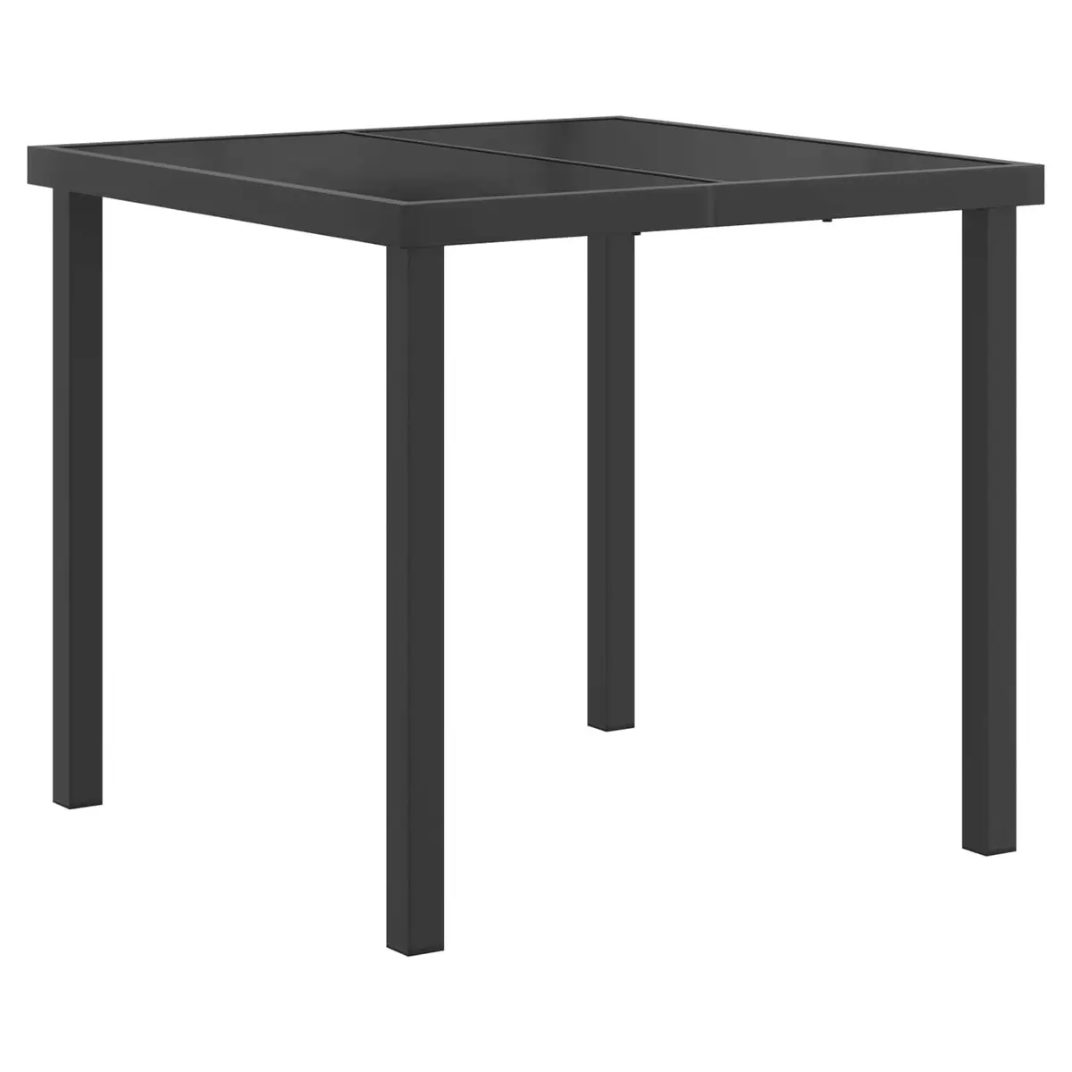 Outdoor Dining Set Black Textilene Steel 5 Pieces