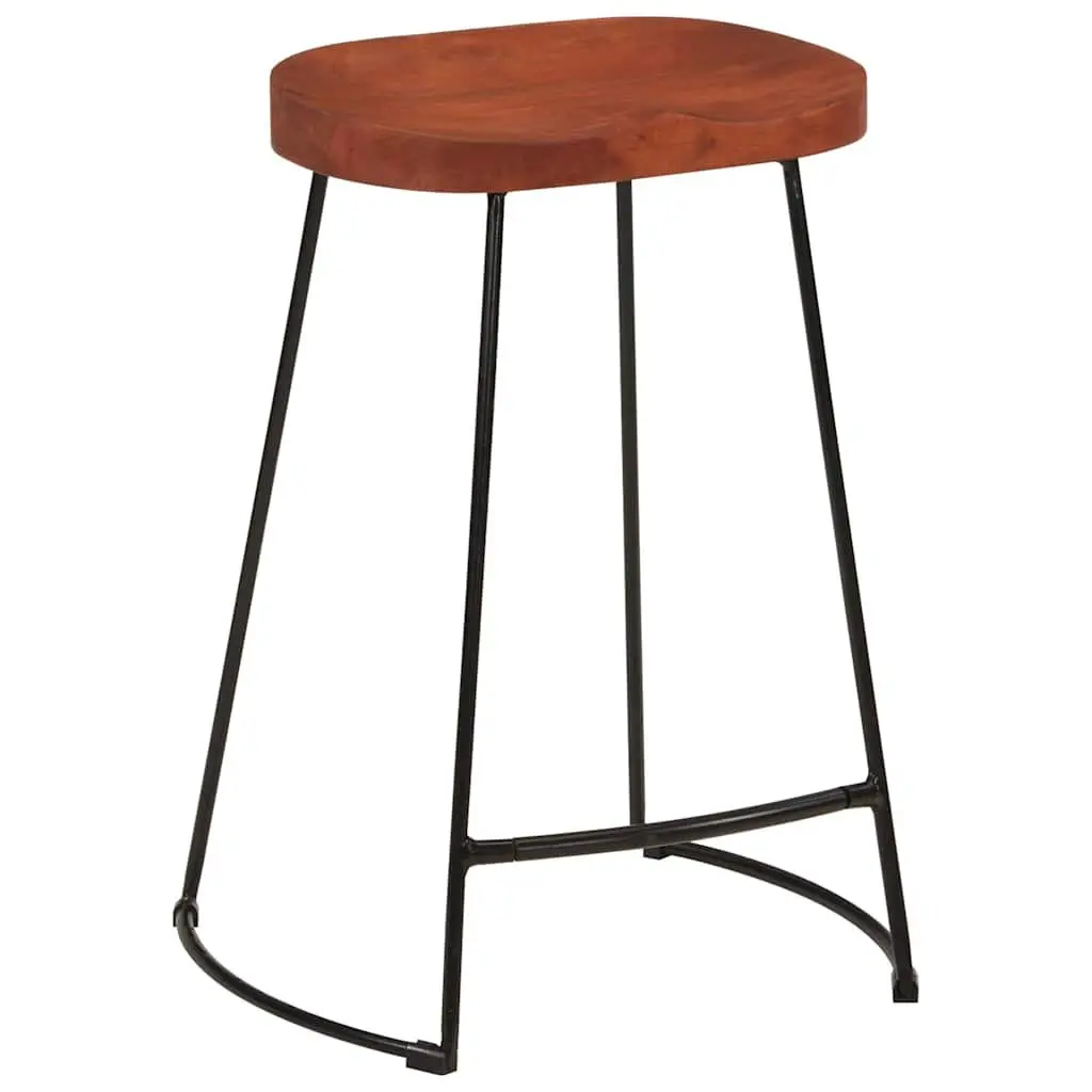 Bar Stools Retro Solid Wood Mango Brown 2 Piece