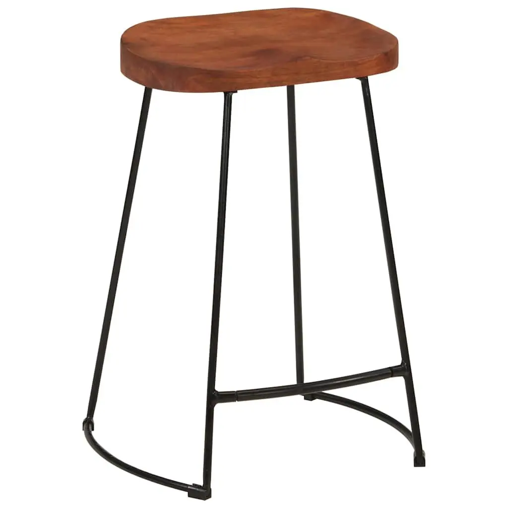 Bar Stools Retro Solid Wood Mango Brown 2 Piece