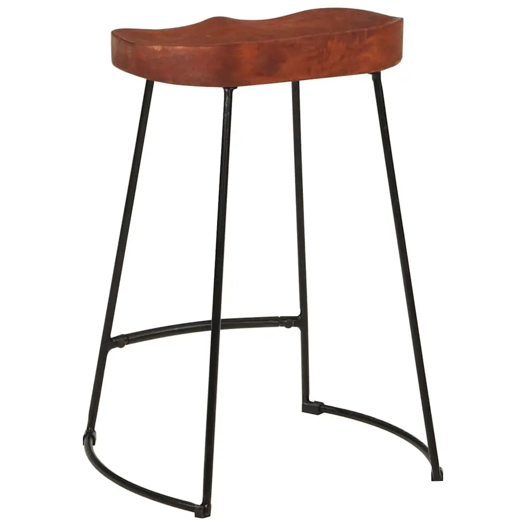 Bar Stools Retro Solid Wood Mango Brown 2 Piece