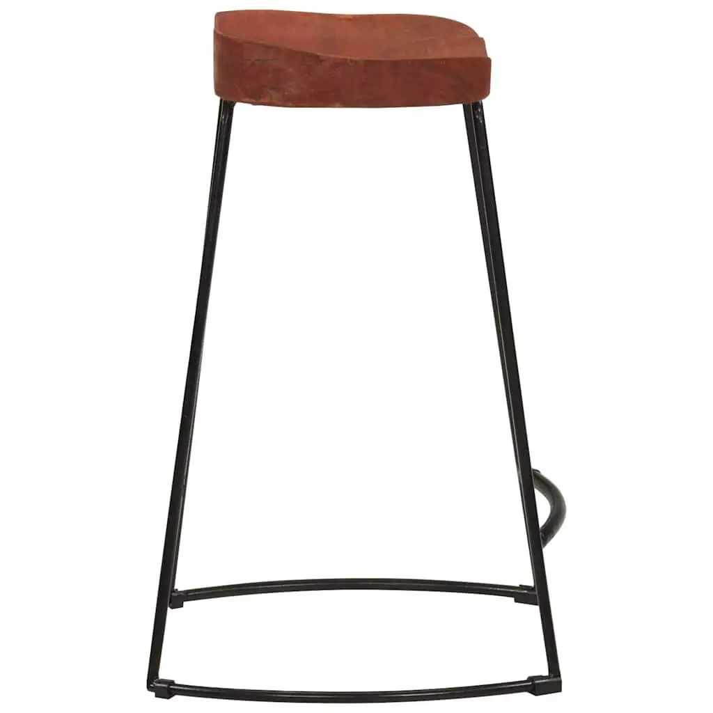 Bar Stools Retro Solid Wood Mango Brown 2 Piece