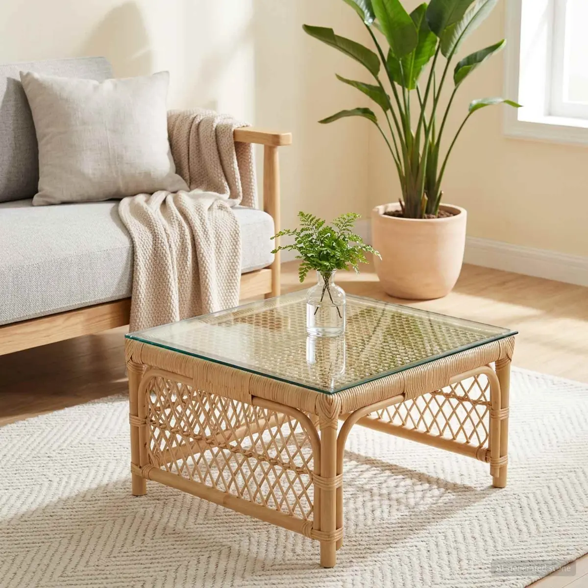 Tempered Glass Table Top Clear Finish 50x50 cm