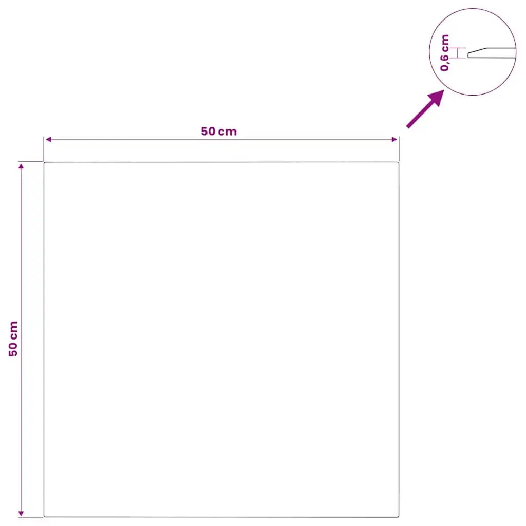Tempered Glass Table Top Clear Finish 50x50 cm