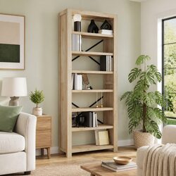 Charming 7-Shelf Wooden Bookcase for You