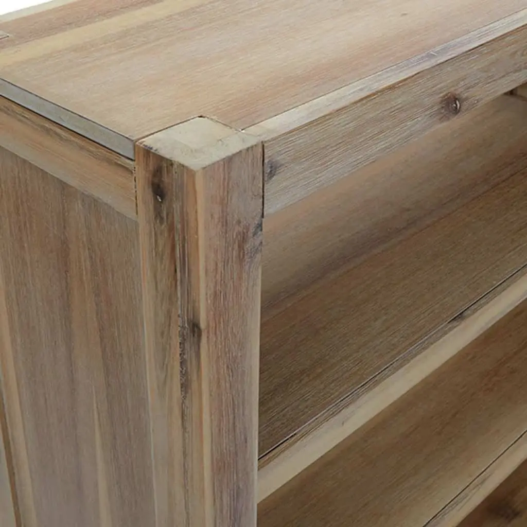 Solid Wood Bookcase 6 Shelves Rustic Acacia Brown 80x30x170cm Storage Display Furniture