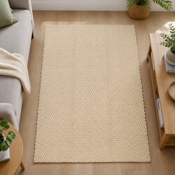 Cotton Rope Woven Rug Rectangular Brown 80x160 cm Natural Soft Floor Decor