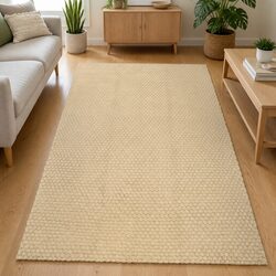 Cotton Rope Woven Rectangular Rug Natural Brown 120x180 cm Living Room Bedroom