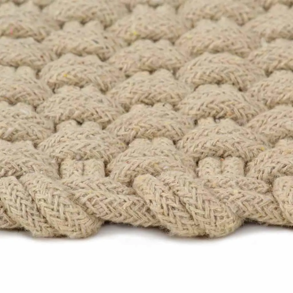 Cotton Rope Woven Rug Rectangular Brown 160x230 cm Natural Soft Floor Mat