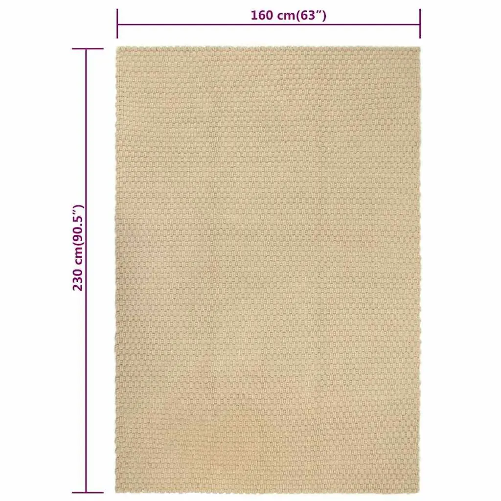 Cotton Rope Woven Rug Rectangular Brown 160x230 cm Natural Soft Floor Mat