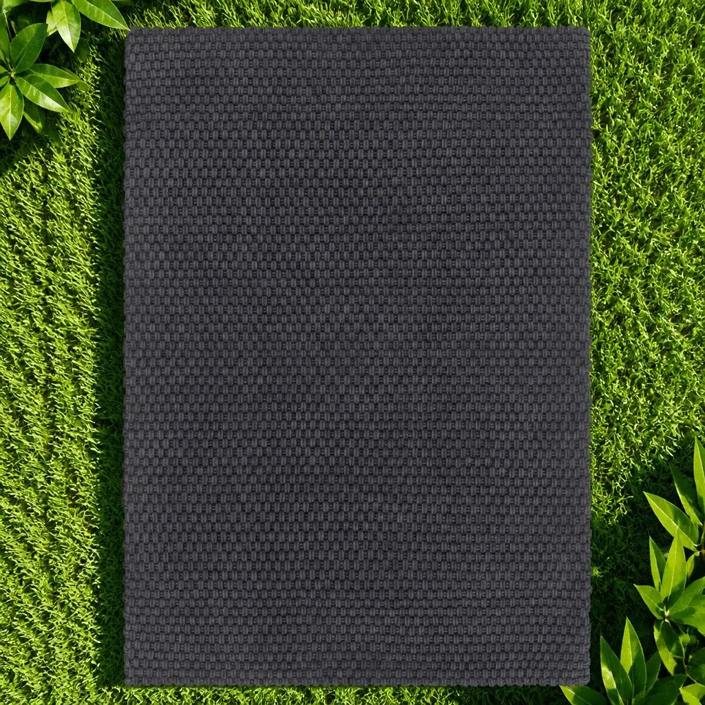 Cotton Rope Rug Rectangular Anthracite 80x160 cm Floor Mat Living Room Bedroom