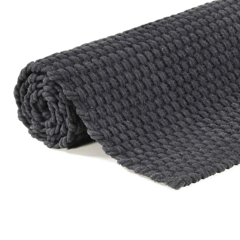 Cotton Rope Rug Rectangular Anthracite 80x160 cm
