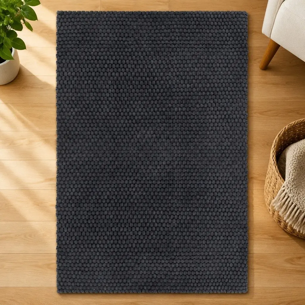 Cotton Rope Rug 180x250 cm in Anthracite
