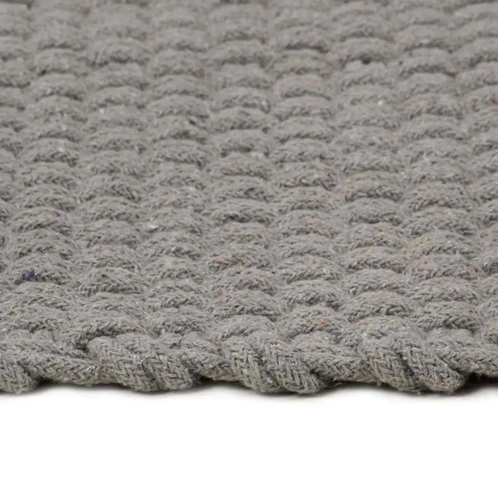 Cotton Rope Woven Rectangular Rug Grey 120x180 cm
