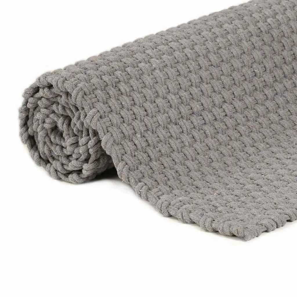 Cotton Rope Woven Rectangular Rug Grey 120x180 cm