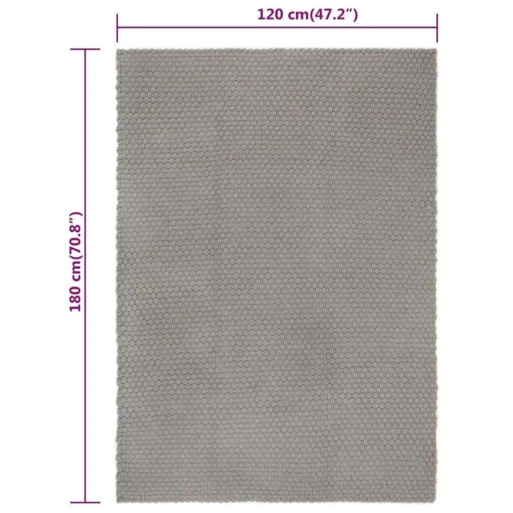 Cotton Rope Woven Rectangular Rug Grey 120x180 cm