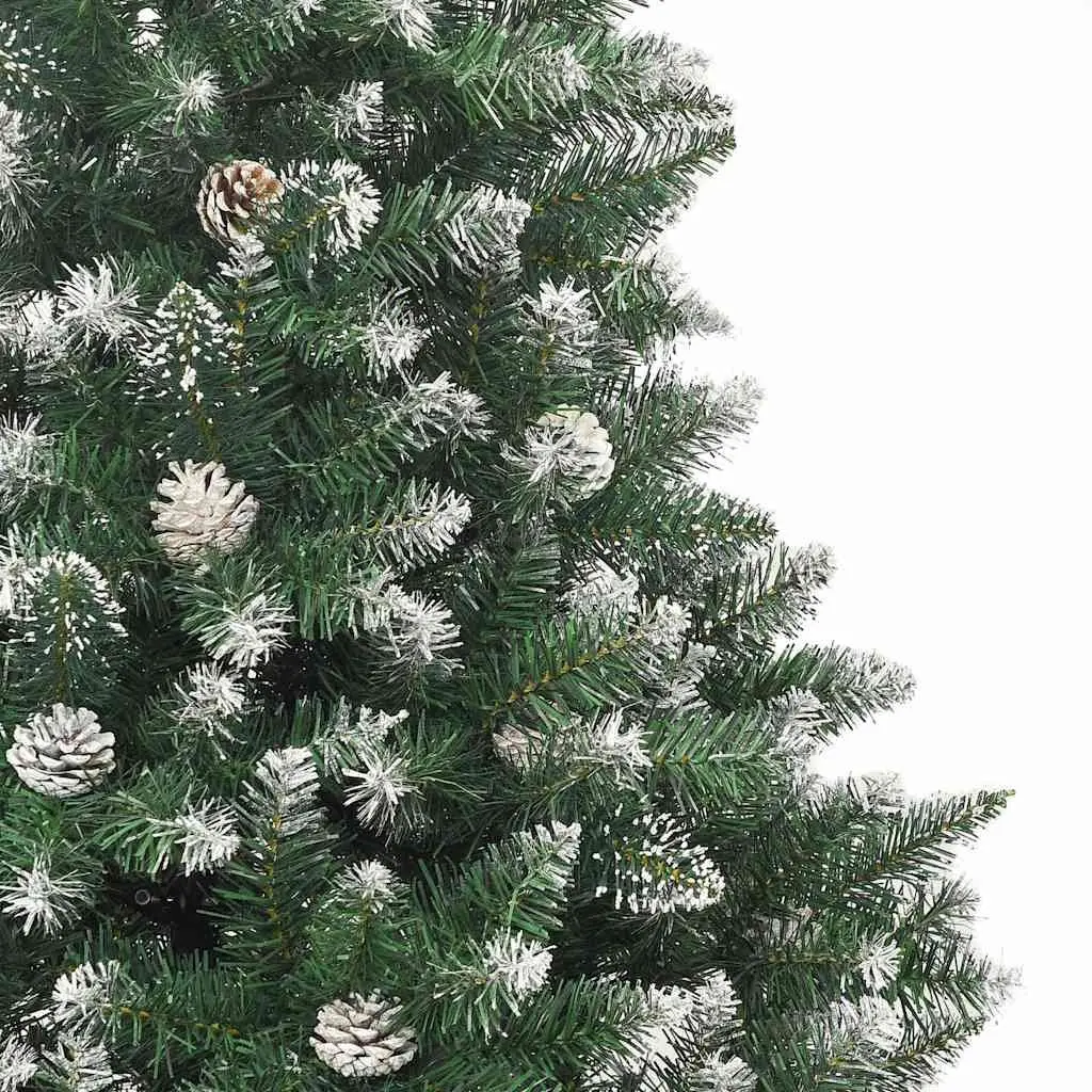 Artificial Christmas Tree Green 120cm Hinged Branches PVC with Stand Snow Flocked