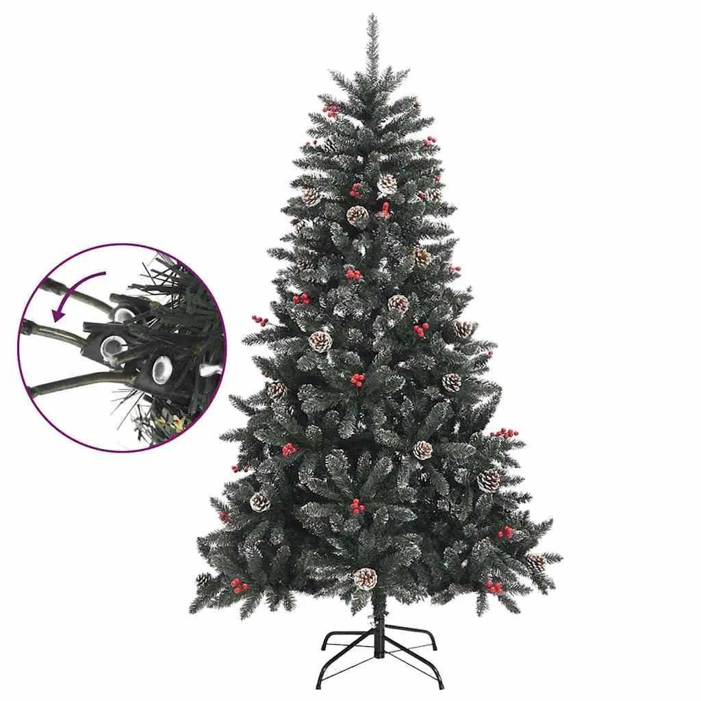 Artificial Christmas Tree Hinged Branches 150cm Green PVC