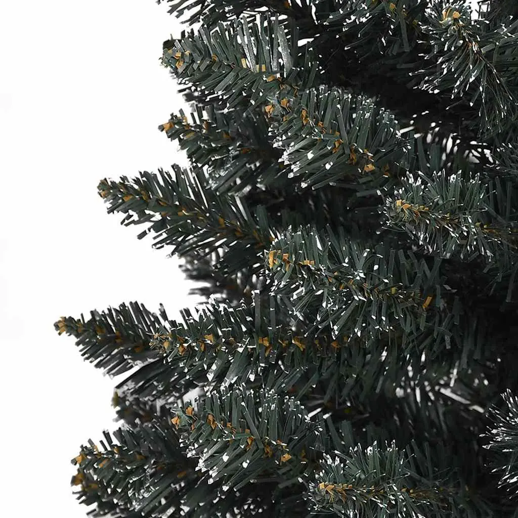 Artificial Slim Christmas Tree 180cm with Stand Green PVC Bushy Tips Holiday