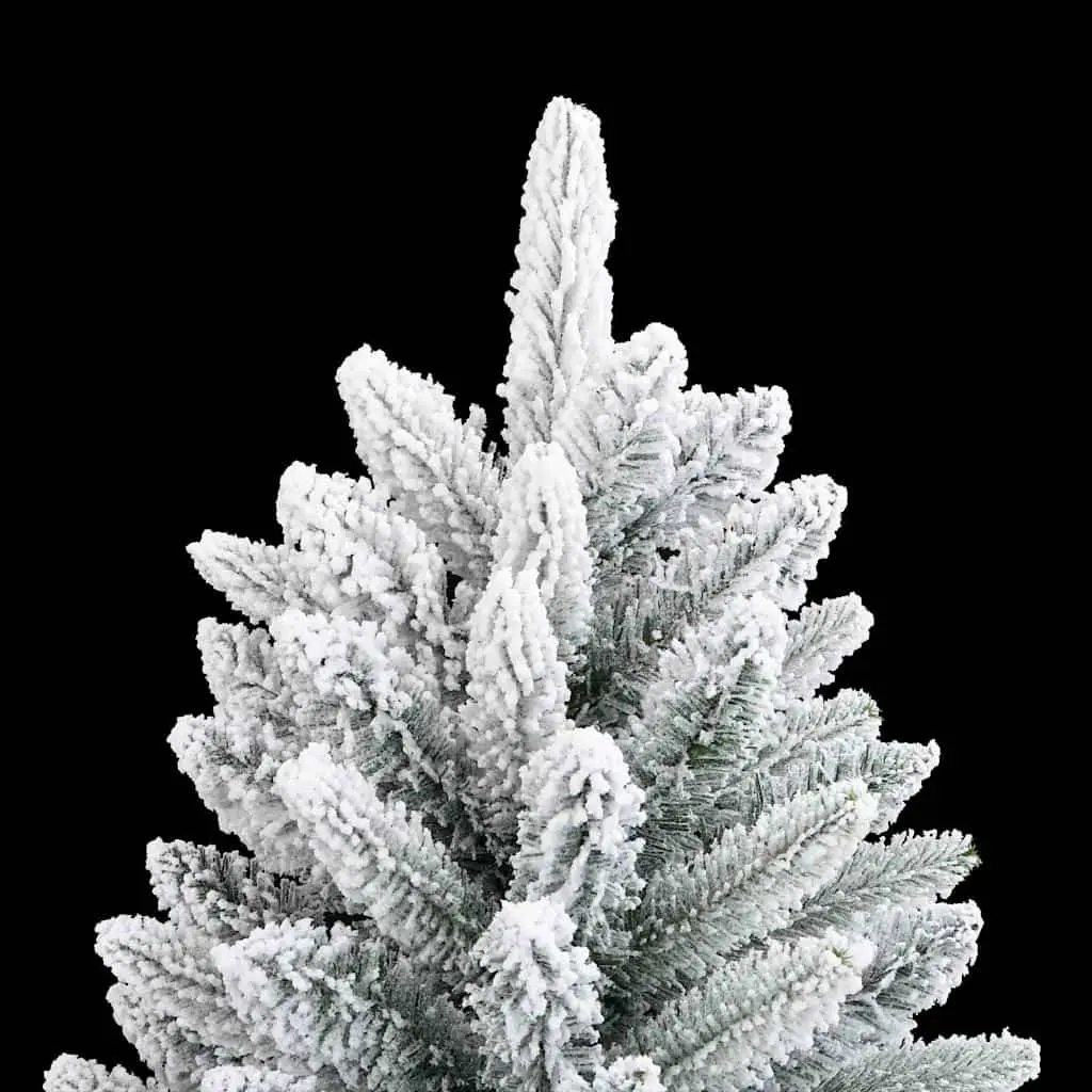 150cm White Flocked Artificial Christmas Tree with Hinged Branches for Realistic Holiday Decoration
