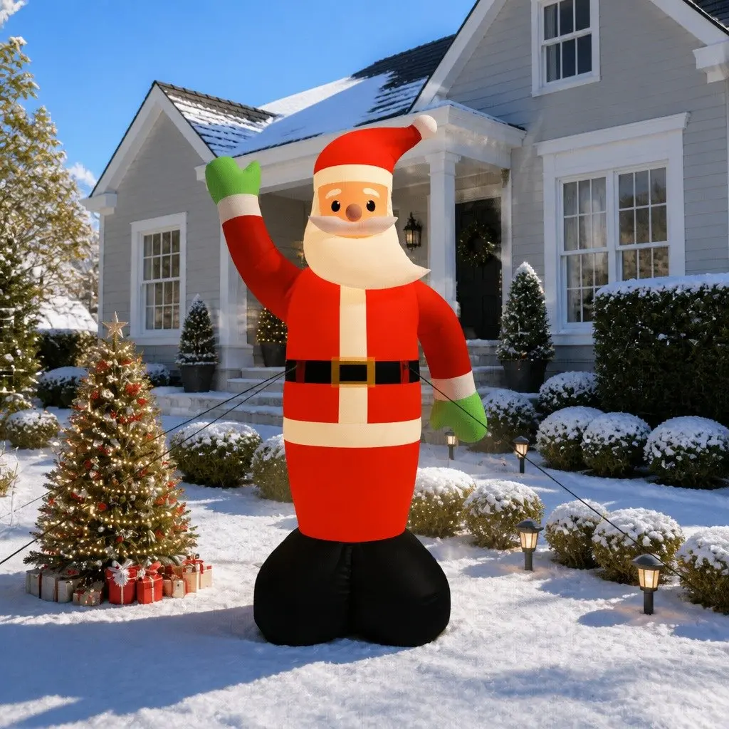 Inflatable Santa Claus LED Christmas Outdoor Decoration 1000cm