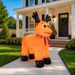 Christmas Inflatable Reindeer with LED Lights 400cm Outdoor Yard Decoration