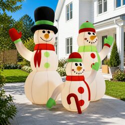 Create a Festive Atmosphere with an Inflatable Snowman Family