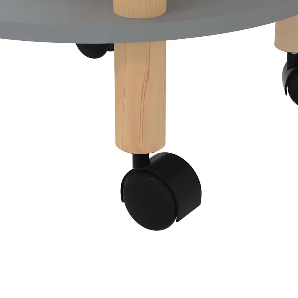 3-Tier Kitchen Trolley Grey Engineered Wood Storage Cart with Lockable Wheels